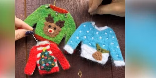 Ugly Sweater Felting Party at Mystic Ice Cream