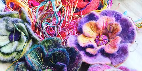 Wet Felting Flower Brooch Workshop