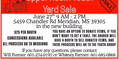 Yard Sale for Missions & Youth