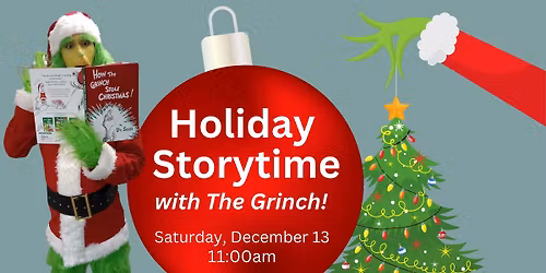 Storytime with the Grinch at Plaid Elephant Books