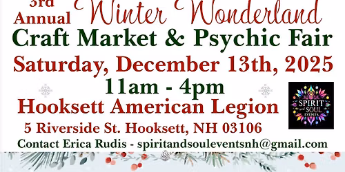 3rd Annual Winter Wonderland Craft Market & Psychic Fair
