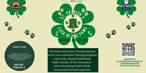 Luck of the Paws: Clover Toss Cornhole Tournament 