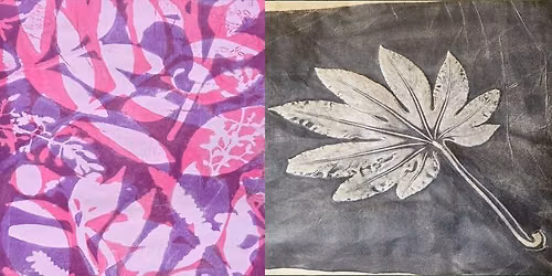 Botanical printing with gel plates hosted by Jane Tonge