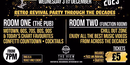 THE MILL DAM BALL - NEW YEARS EVE PARTY At The Mill Dam