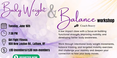 Body Weight & Balance Workshop