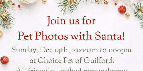 Pet Photos with Santa!
