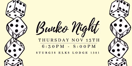 Bunko Night at Sturgis Elks