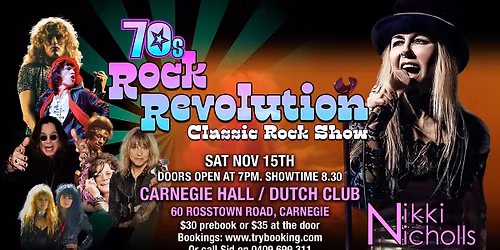 70\u2019s Rock Revolution- Nikki Nicholls Dutch Club
