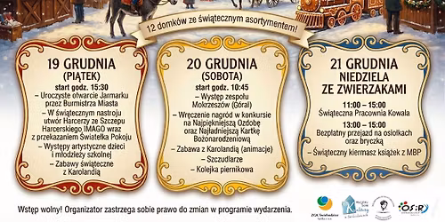Magia \u015awi\u0105t zawita do \u015awiebodzic! Zapraszamy na Jarmark Bo\u017conarodzeniowy