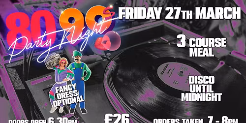 80s & 90s Party Night