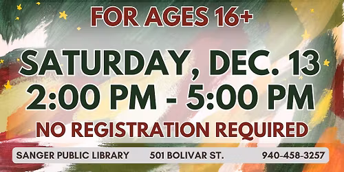 Sanger Studio Saturday Holiday Makes!