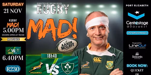 Aaron McIlroy's RUGBY MAD - Followed by the Springboks vs Ireland Rugby Clash. Saturday, 21 November