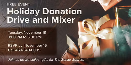Free Event: Holiday Donation Drive and Mixer