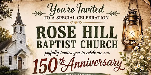 150th Anniversary of Rose Hill Baptist Church -