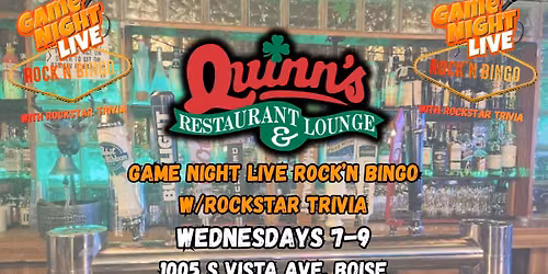 Game Night Live R0CK'N Bingo w\/Rockstar Trivia at Quinn's Restaurant and Lounge