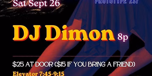 Sept 26 | DJ Dimon's Speakeasy Milonga