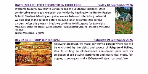Springtime Splendour \u2013 Floriade, Tulips & the Southern Highlands