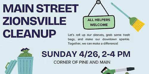Main Street Zionsville Spring Cleanup