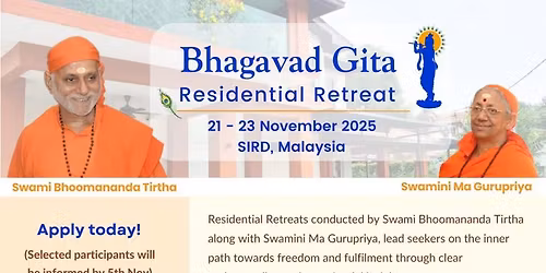Bhagavad Gita \u2013 Residential Retreat 2025