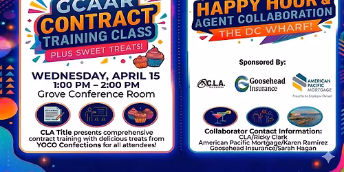 GCAAR Contract Training Class with  Happy Hour after at the DC Wharf