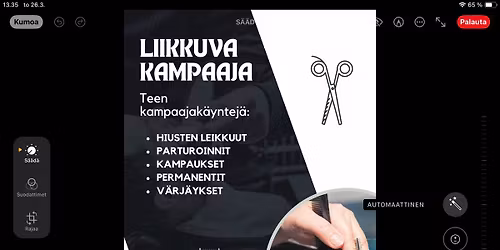 Pop-up parturi-kampaaja Toivossa 