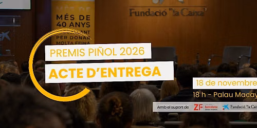 Acte d'entrega dels Premis Pi\u00f1ol 2026