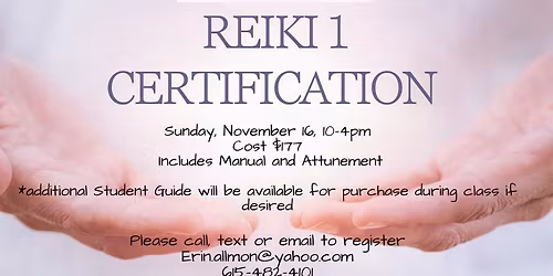 Reiki one certification 