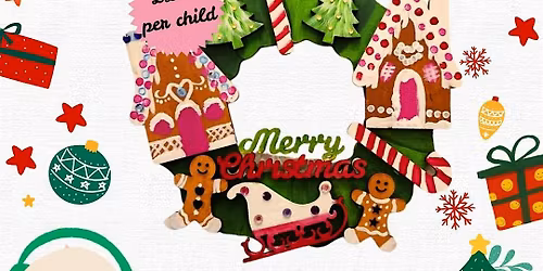 Christmas Wooden Wreath Painting (6-16 yrs)