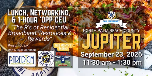 CAM U NORTH PALM BEACH Free Lunch and 1 IFM CEU at Twisted Tuna