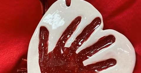 Clay Heart Hand Print