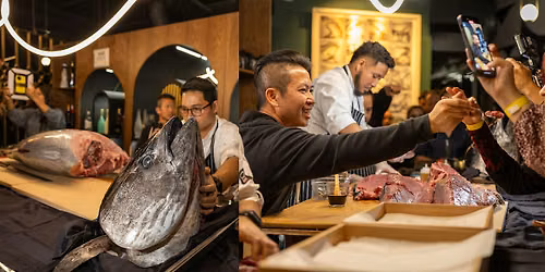 140 lb. BLUEFIN TUNA CUTTING CEREMONY