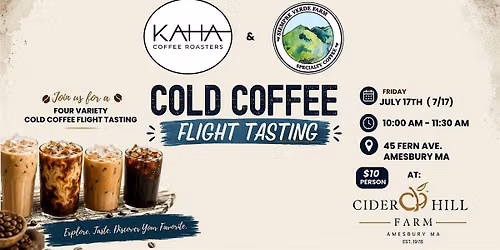Cold Coffee Flight Tasting at Cider Hill Farm