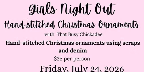 Girls Night Out Handstitched Christmas Ornaments