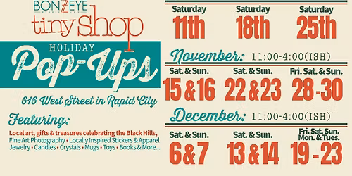 Bonzeye Tiny Shop Holiday Pop-Ups