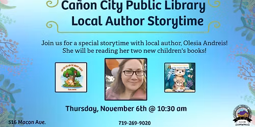 Local Author Storytime with Olesia Andreis