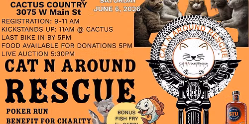 90 Proof Stu returns to Cactus Country for CatNAround Fundraiser!!