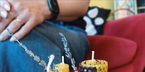 Rolled beeswax candles with Mickey