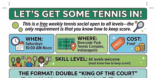 Free Weekly Tennis Social at Riverside Park