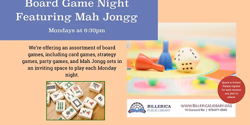 Board Game Night featuring Mah Jongg Monday