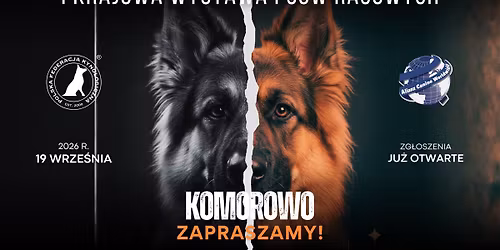 I Krajowa Wystawa Ps\u00f3w Rasowych - 19 wrze\u015bnia 2026 - Komorowo