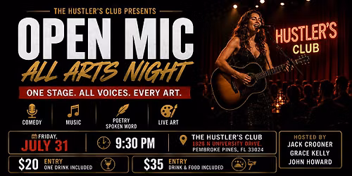 Pembroke Pines Open Mic: All Arts Night - $20 Entry + One Drink Included