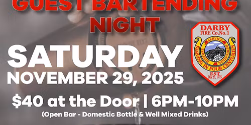 Darby Fire Company Guest Bartending