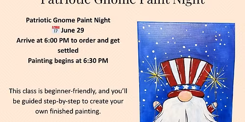 Patriotic Gnome Paint Night