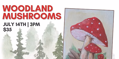 Woodland Mushroom Acrylic Painting