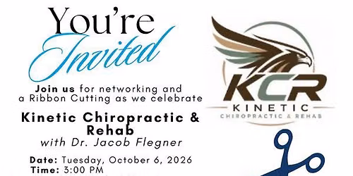 Ribbon Cutting for Kinetic Chiropractic & Rehab with Dr. Jacob Flegner