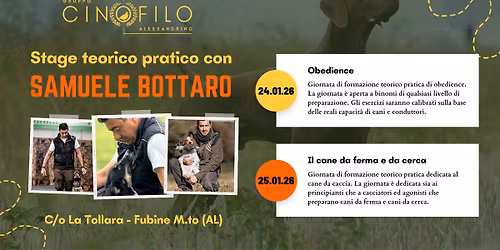 Stage con Samuele Bottaro: obedience e cani da caccia