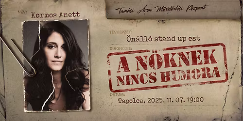 Kormos Anett Stand -up comedy - TAPOLCA