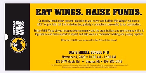 Buffalo Wild Wings Dine Out Fundraiser