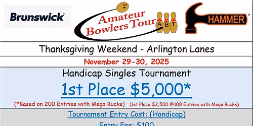 Arlington Lanes, Hcp Singles $5K, Nov 29-30