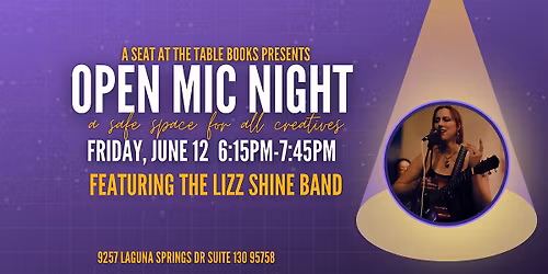 PRIDE Open Mic Night at the Bookstore w\/ The Lizz Shine Band